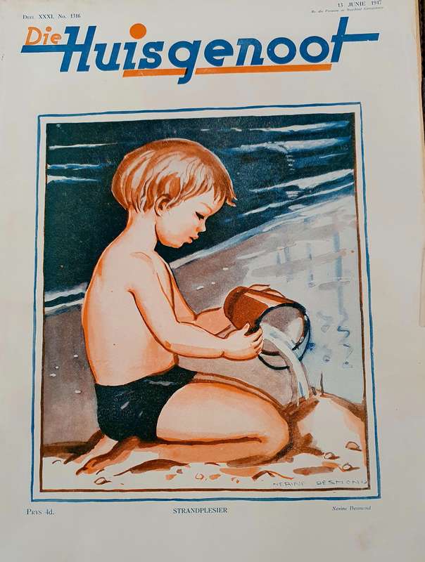 13 JUN. 1947. HUISGENOOT. STRANDPLESIER .  BIG FORMAT .28CM W X 35CM L.