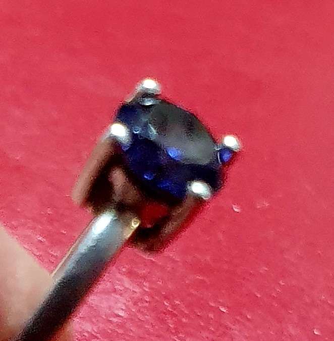 SILVER .925 ENGAGEMENT RING WITH 1.02 CT TANZANITE.  SIZE M. ( 16.7mm)