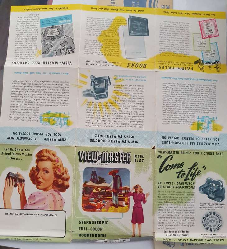 1940s SAWYERS VIEW MASTER PLUS 10 REELS, BOOKLET, MANUAL ETC. IN THE BOX !!