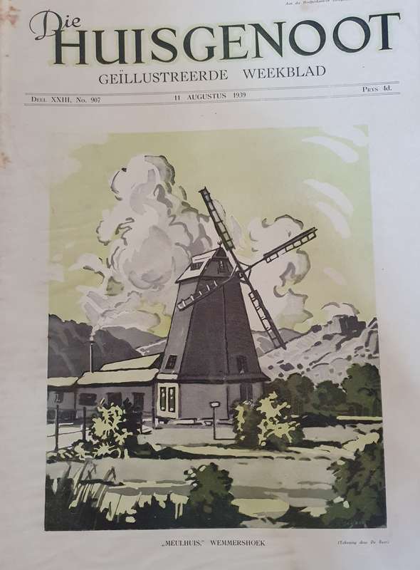 11 AUG. 1939 .HUISGENOOT. WEMMERSHOEK . BIG FORMAT .28CM W X 38CM L.