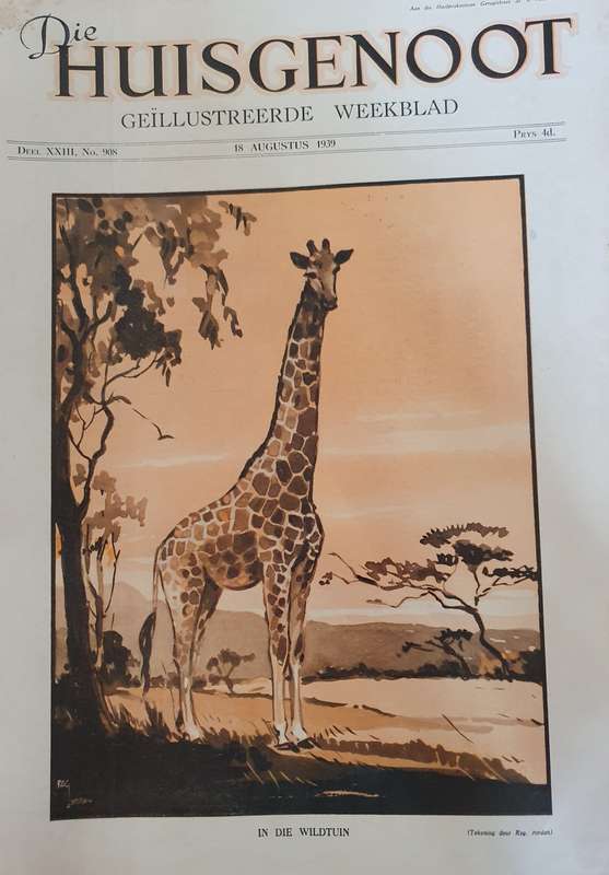 18 AUG. 1939 .HUISGENOOT. WILDTUIN  . BIG FORMAT .28CM W X 38CM L.