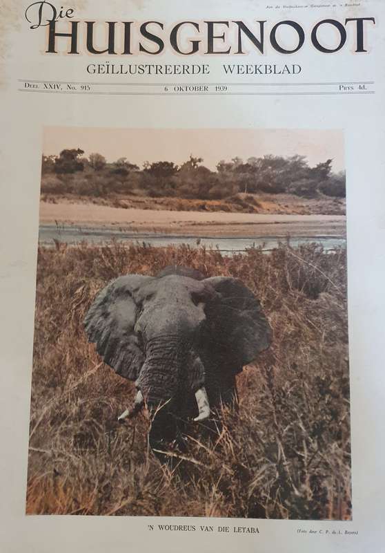 6 OKT 1939 .HUISGENOOT. LETABA . BIG FORMAT .28CM W X 38CM L.