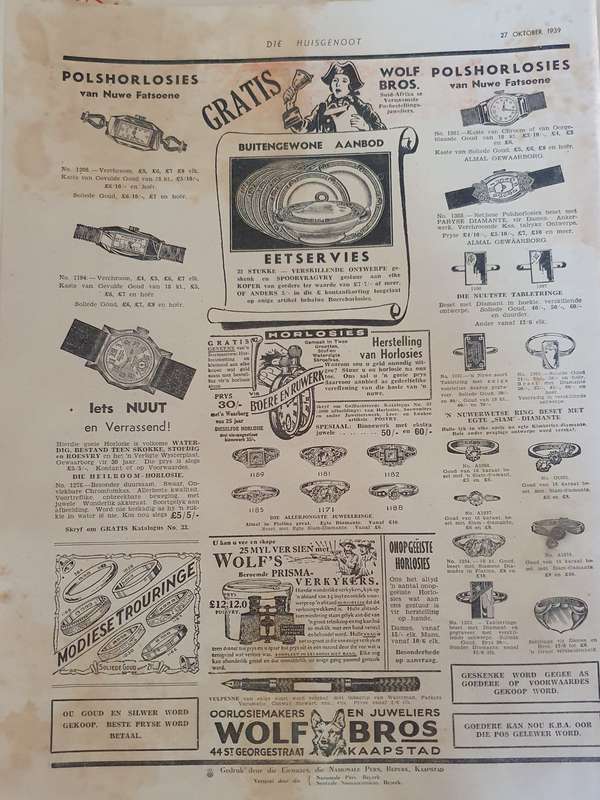 27 OKT 1939 .HUISGENOOT. OKTOBER MAAND. BIG FORMAT .28CM W X 38CM L.