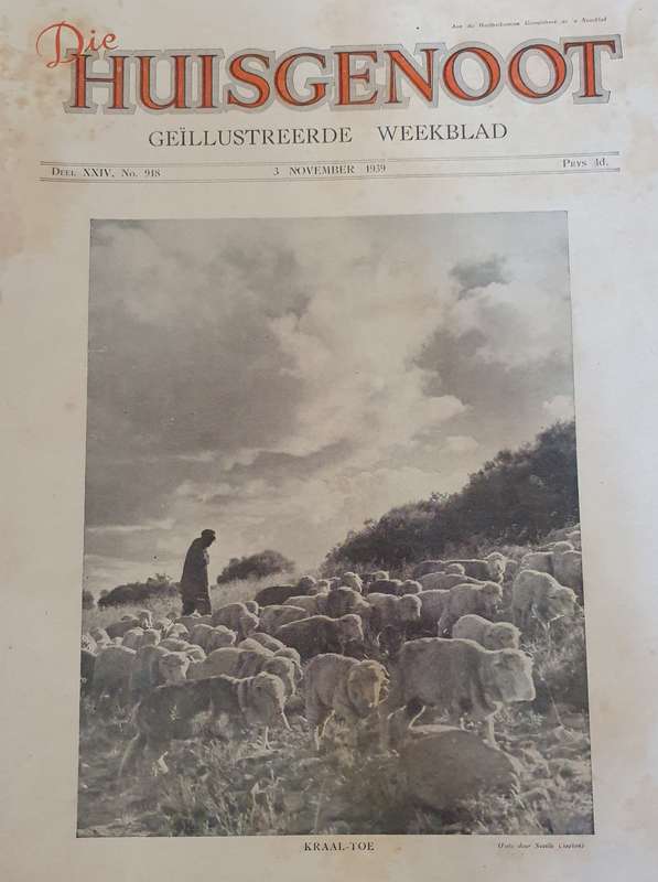 3 NOV. 1939 .HUISGENOOT. KRAAL TOE. BIG FORMAT .28CM W X 38CM L.