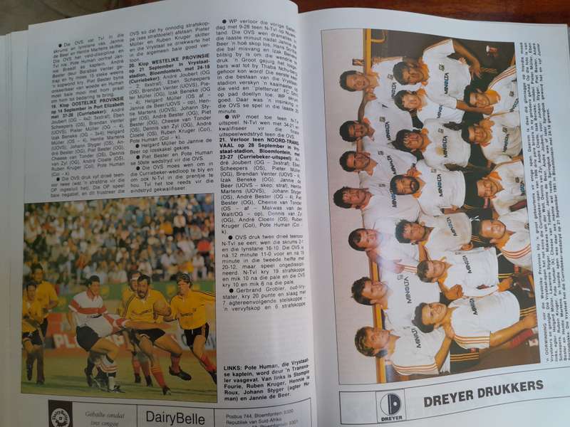 VRYSTAAT - 100 Jaar van Hardlooprugby - 1895 tot 1995 - by Frikkie van Rensburg