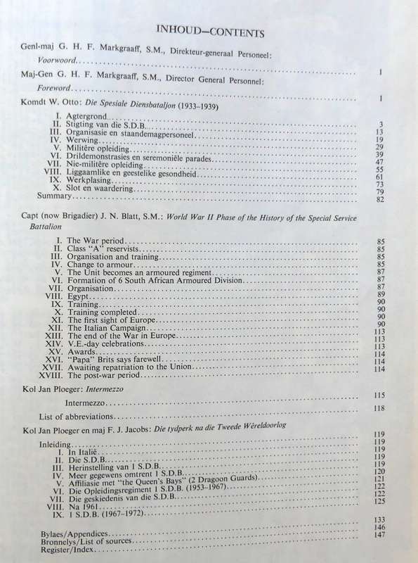 S.D.B. /S.S.B. : Die Spesiale Diensbataljon(1933-1973) by Comdt. W. Otto