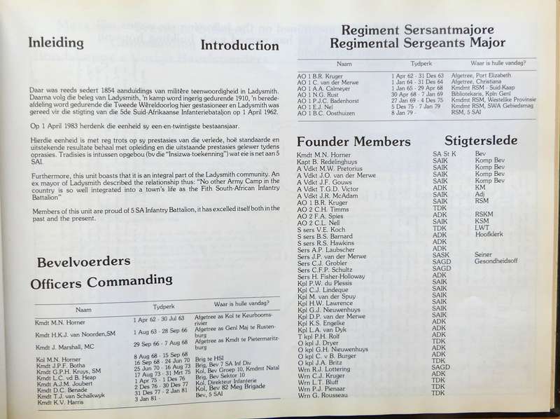 INFANTERIEBATALJON - 5 SA - INFANTRY BATTALION 1962-1983 Gedenkalbum - 21 - Commemorative book No 18