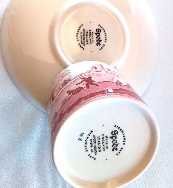 Spodes  -  Pink Italian -  Espresso  Cup &  Saucer