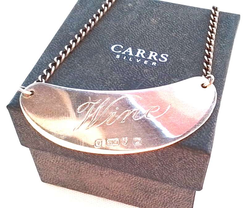 Sterling  Silver  Decanter  Label   -   Boxed