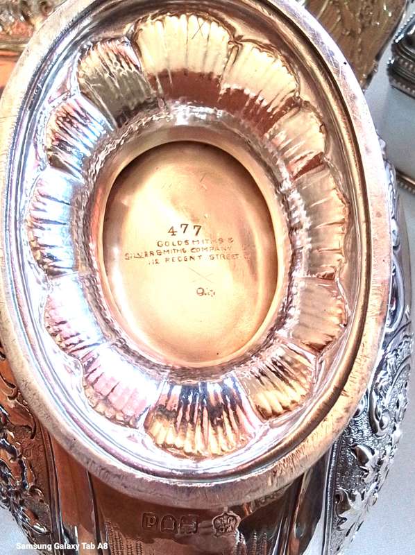 London 1899  -  Pair Decorative Footed Bowls with Handles