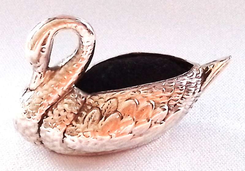 Sterling  Silver  Swan   Pin  Cushion