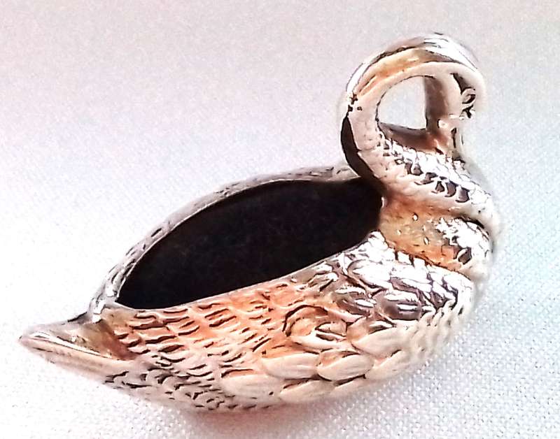 Sterling  Silver  Swan   Pin  Cushion