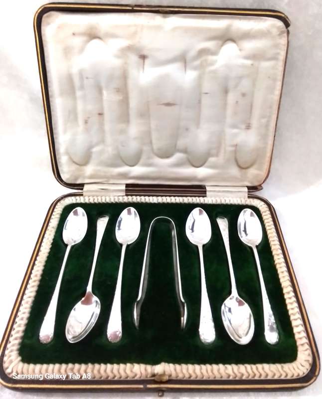 Sheffield    1904   -   Coffee  Spoons  &  Tongs