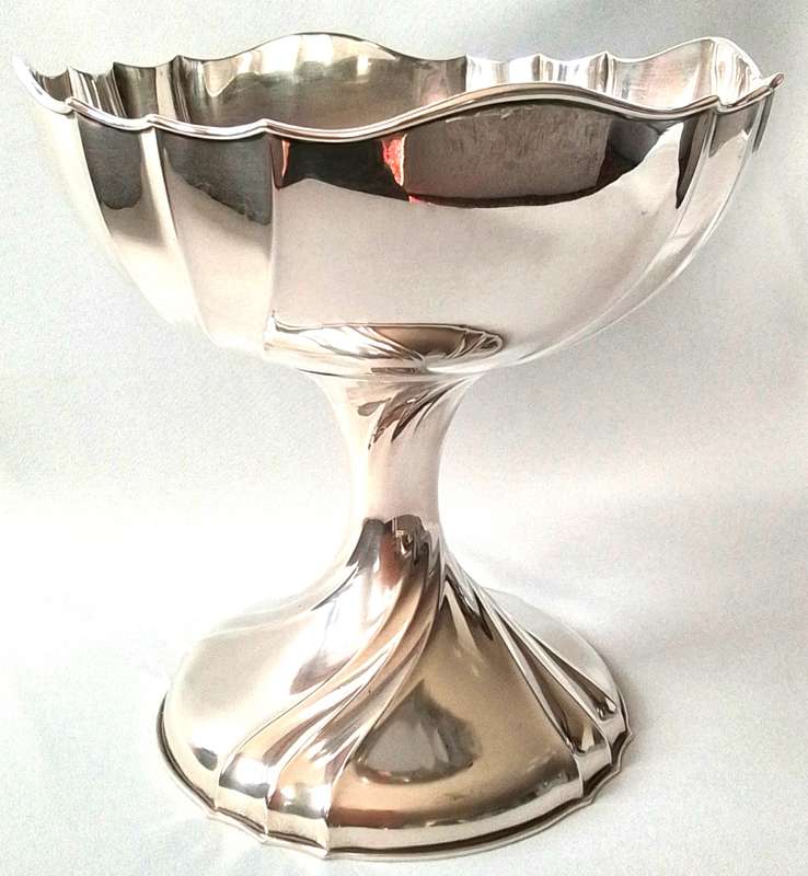 800  Silver  Art Nouveau  Footed  Bowl