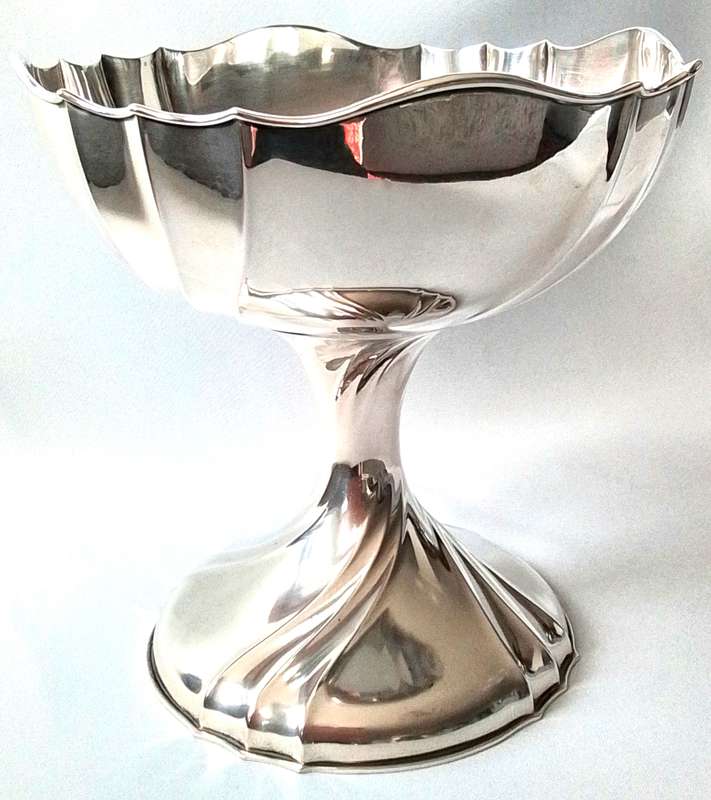 800  Silver  Art Nouveau  Footed  Bowl