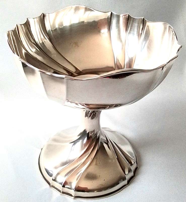 800  Silver  Art Nouveau  Footed  Bowl