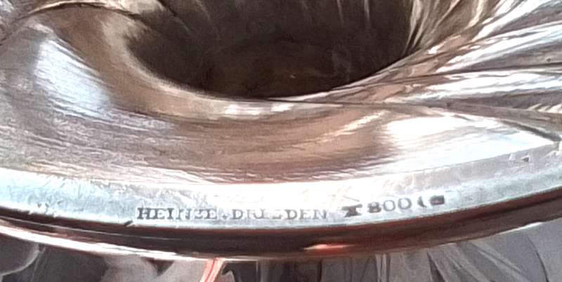 800  Silver  Art Nouveau  Footed  Bowl