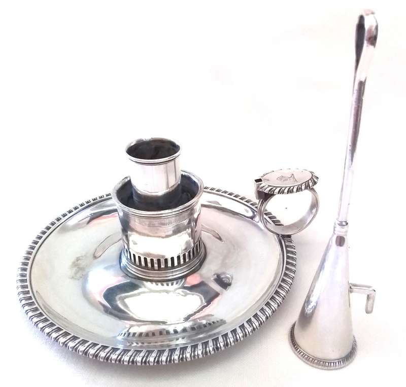 London  1814  Candle  Holder  &  Snuffer