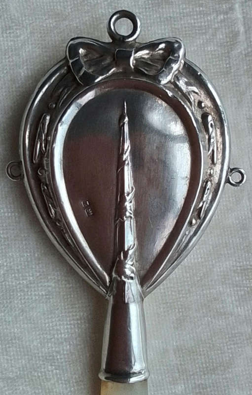 Birmingham 1924 Silver / Mother of Pearl Baby Rattle