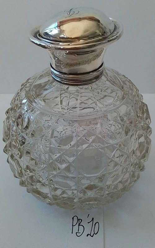 London 1924  -  Silver Top  Perfume  Bottle