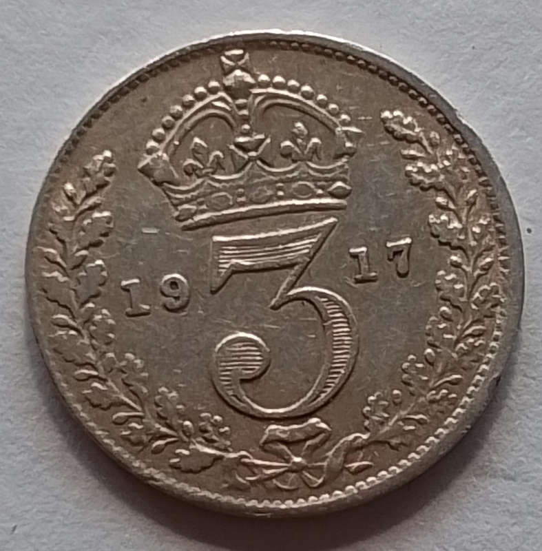 1917  -  British  3  Pence  Coin  [C104]