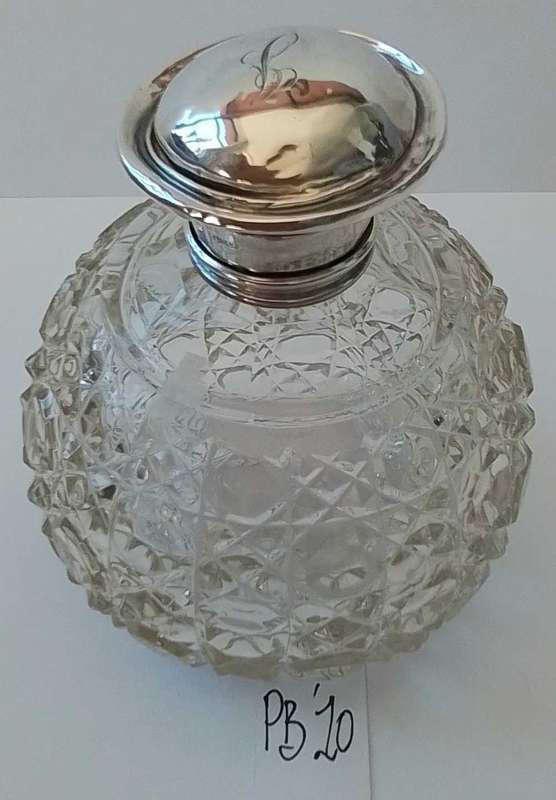 London 1924  -  Silver Top  Perfume  Bottle