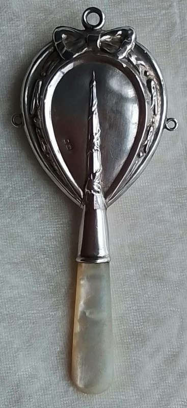 Birmingham 1924 Silver / Mother of Pearl Baby Rattle