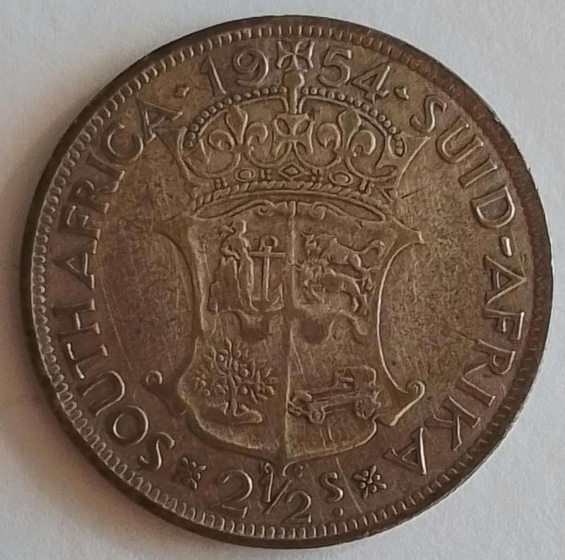 1954  SA  2.5 Shilling  Coin   [C10]