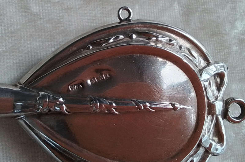 Birmingham 1924 Silver / Mother of Pearl Baby Rattle