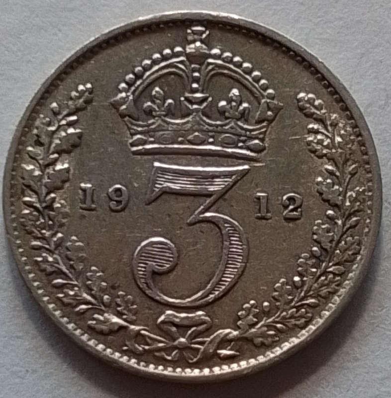 1912 -  British  3   Pence   Coin   [C106]