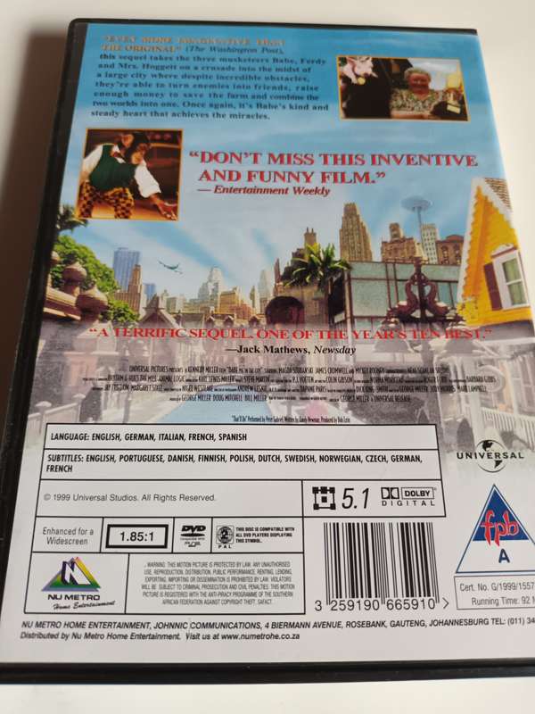 Babe Pig in the City DVD Movie