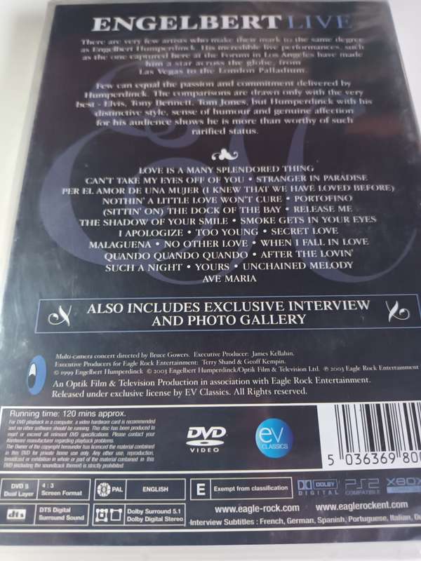 Engelbert Live Music DVD (Still sealed)