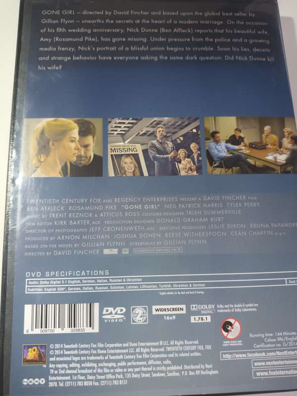 Gone Girl DVD Movie