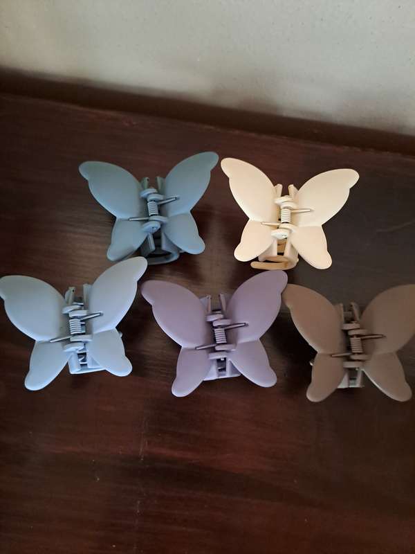 Hair Clips Large Butteflies 5 pieces
