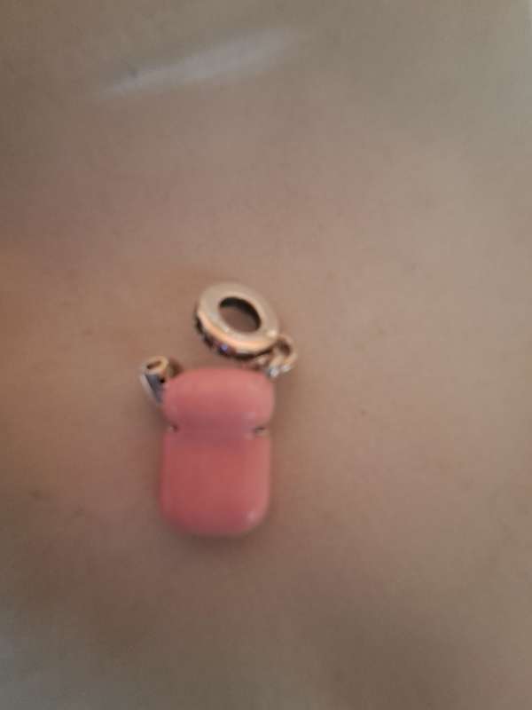 9.25 Silver Pink Headphone Bracelet Charm