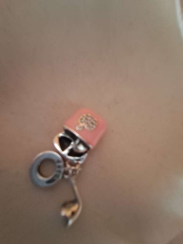 9.25 Silver Pink Headphone Bracelet Charm