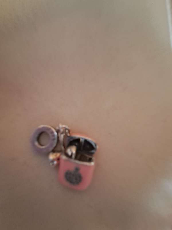 9.25 Silver Pink Headphone Bracelet Charm