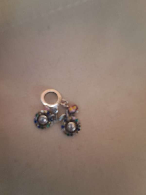 9.25 Silver Flower Bicycle Bracelet Charm