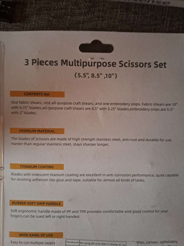 Scissors 3 in a set Titanium Coating
