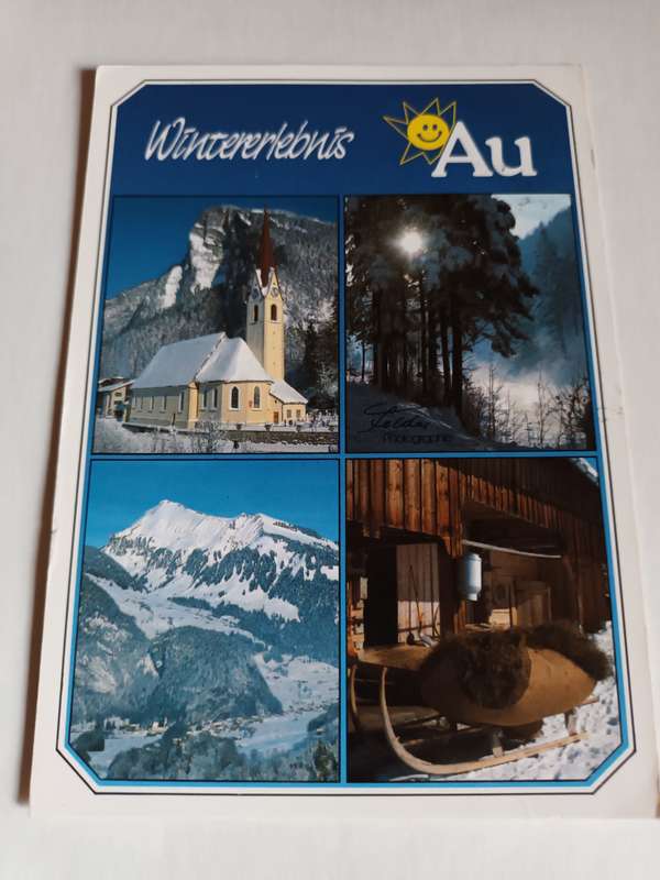 Old Foreign Postcard with Stamp