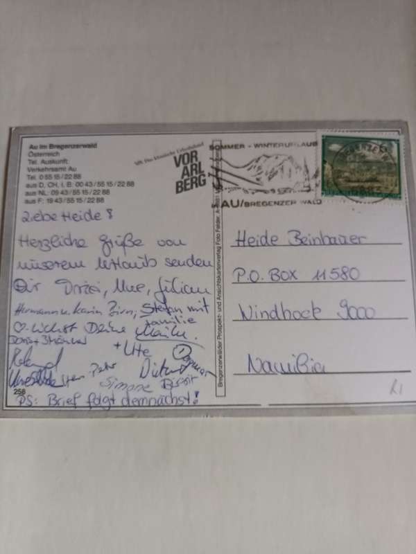 Old Foreign Postcard with Stamp