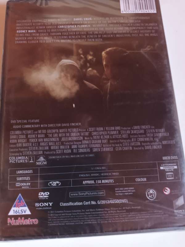 The Girl with the Dragon Tattoo DVD Movie (Still Sealed)