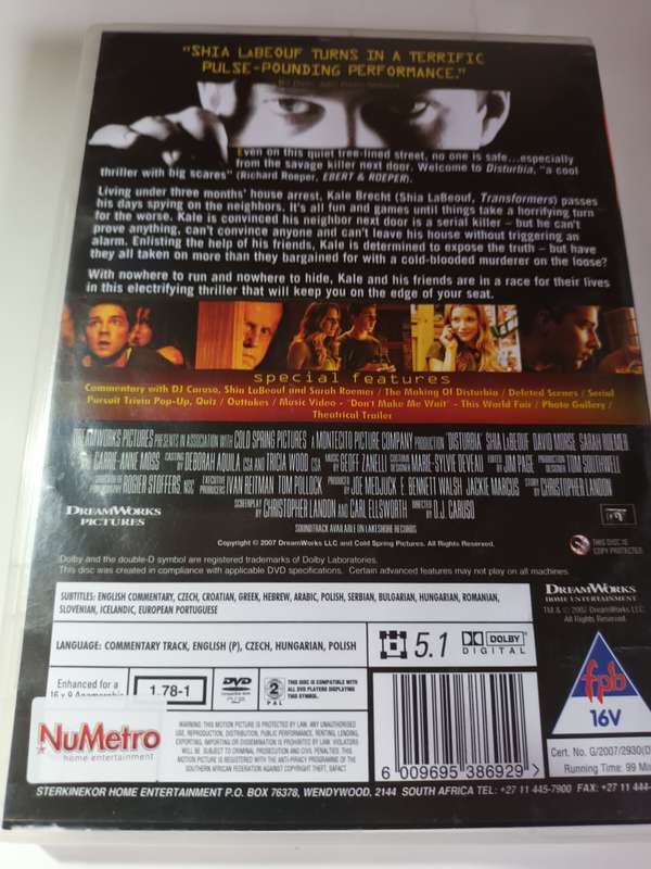 Disturbia DVD Movie