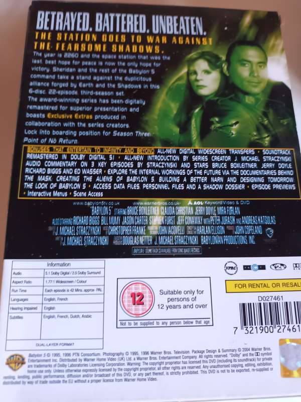 Babylon 5 Complete Third Season DVD Set