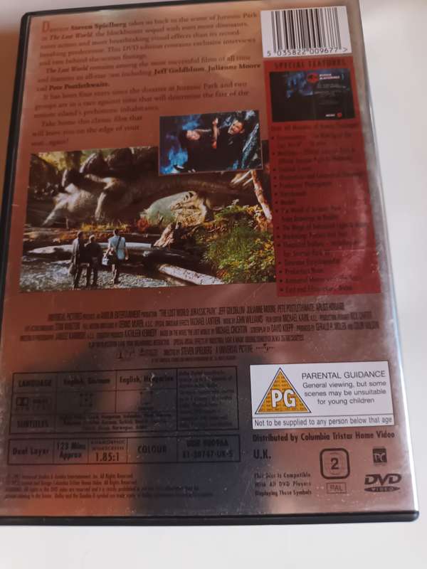 The Lost World Jurassic Park DVD Movie