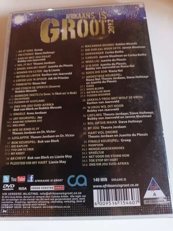 Afrikaans Is Groot Musiek DVD