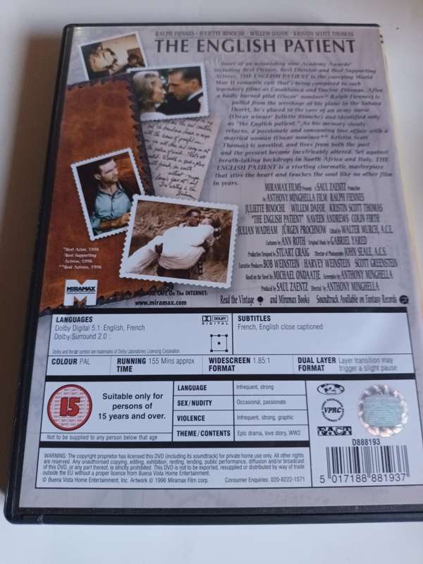 The English Patient DVD Movie