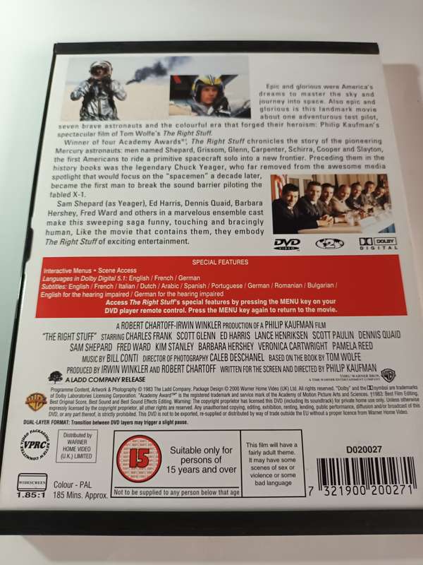 The Right Stuff DVD Movie