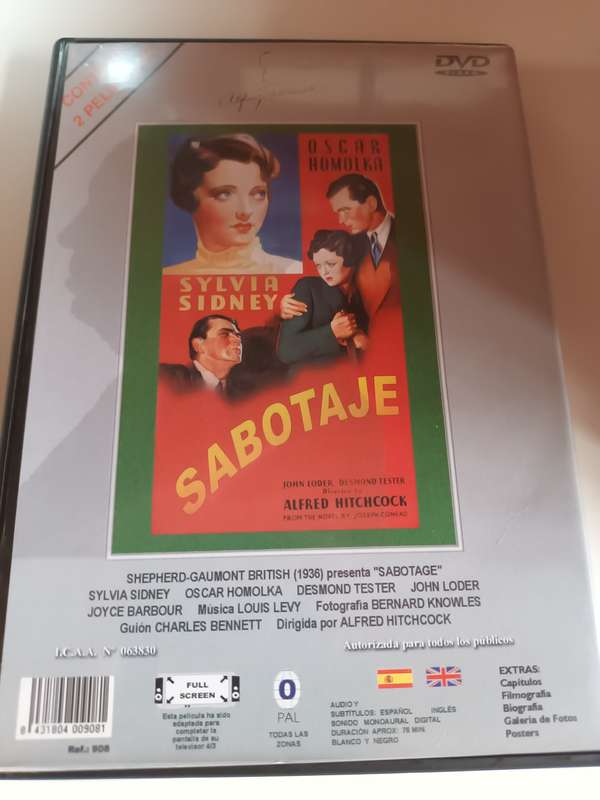 Agente Secreto/Sabotaje DVD on One Disc
