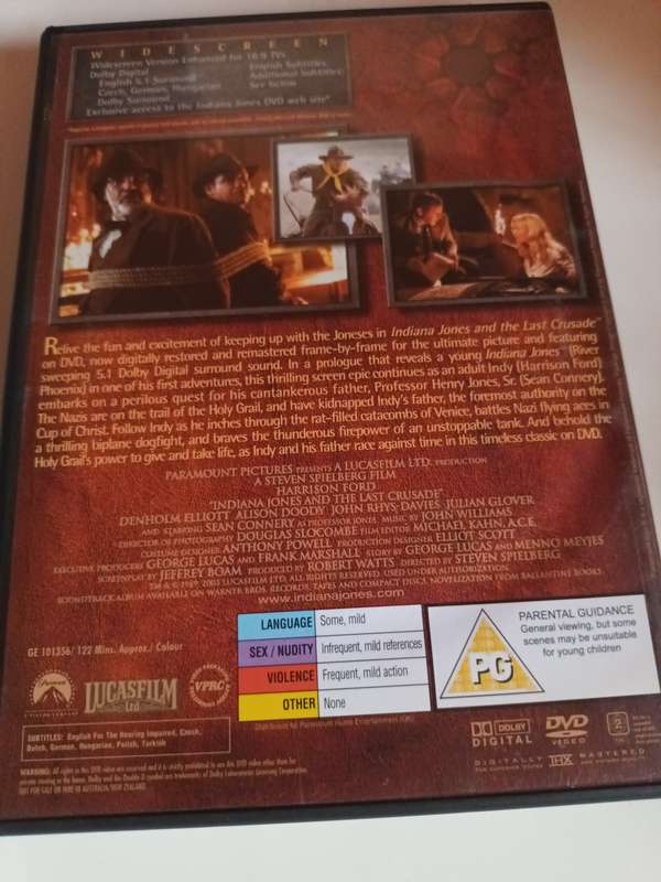Indiana Jones and the Last Crusade DVD Movie